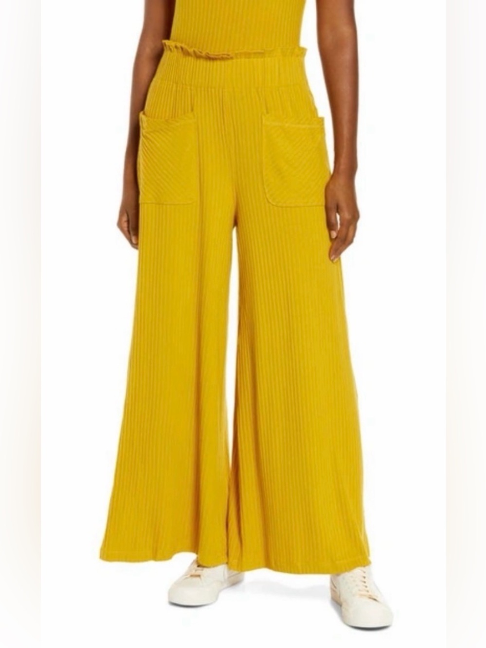 Free People FP Movement Blissed Out Wide Leg Pants, Sunburst, Small